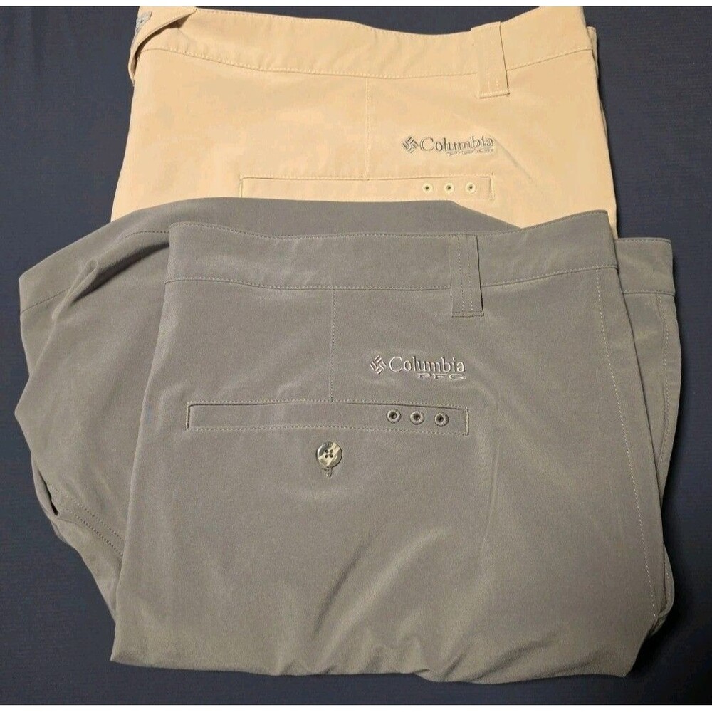 Columbia PFG Fishing Sz 50W 10L Lot Of 2 Beige Gray